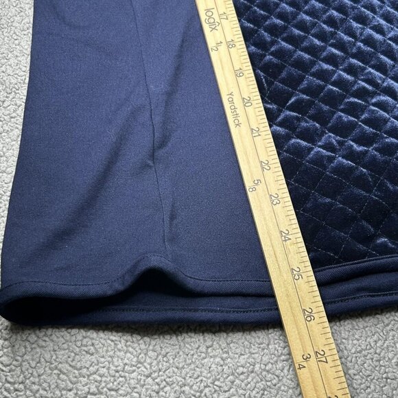 Susan Graver Weekend Vest Womens Large Navy Quilted Velvet Full Zip Mock Neck - Picture 10 of 10